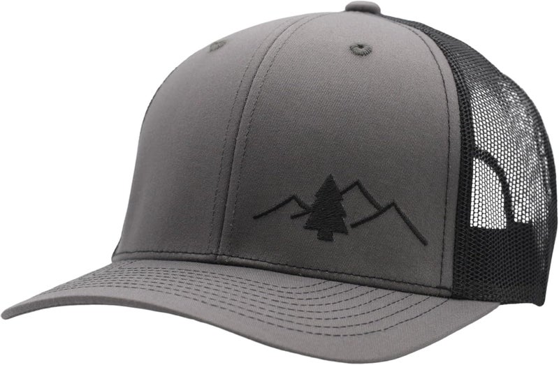 Lindo Trucker Hat [ Great Outdoors Design ] for Men and Women: Mid Profile Cap with Breathable Mesh Back and Adjustable Snap - Image 1